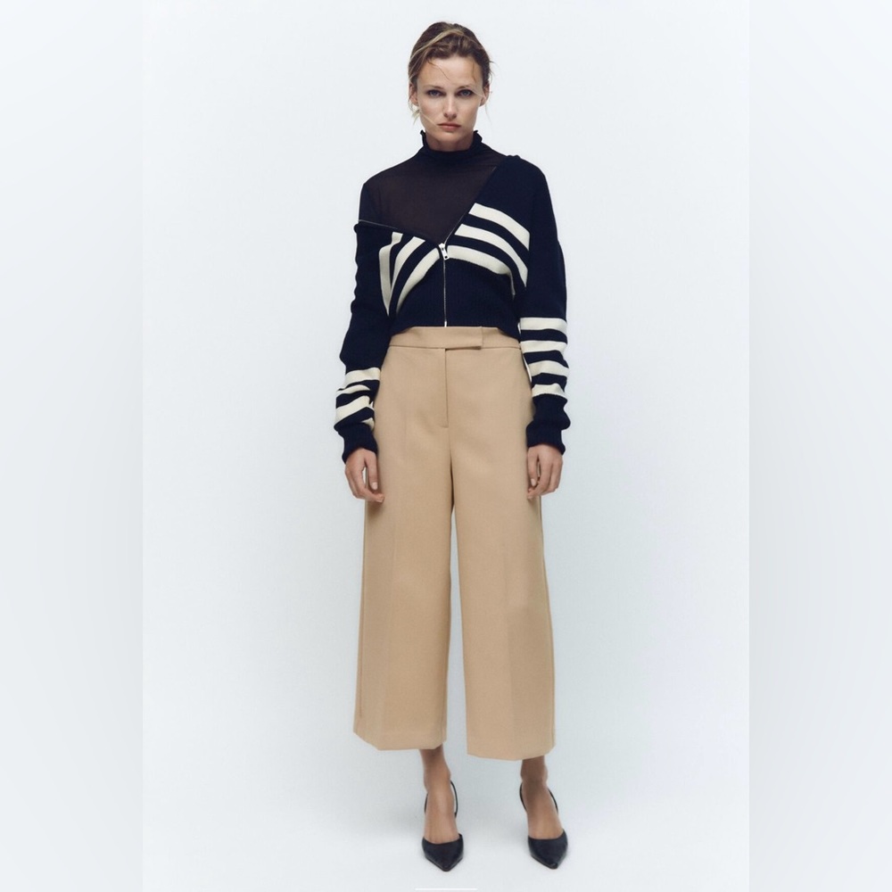 Zara cropped wide leg pant